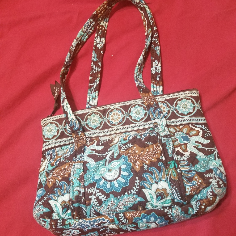 Vera Bradley brown and blue floral purse